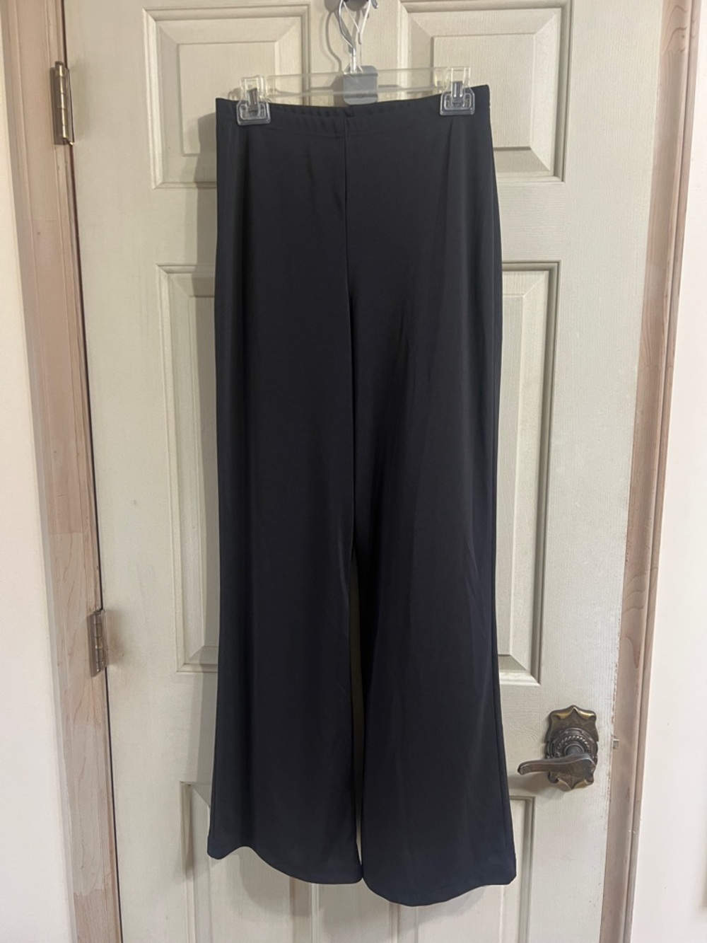 connected apparel Black Wide-Leg Stretch Palazzo Pants